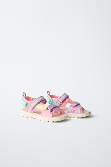 SANDALES TECHNIQUES MULTICOLORES - Rose de Zara - Image 1