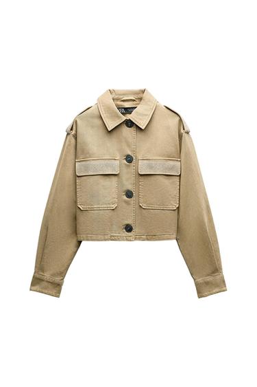 CROPPED JACKET WITH RHINESTONES