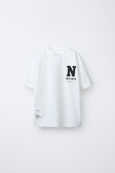 CAMISETA JOGGING ETIQUETA - Blanco roto de Zara - Imagen 0