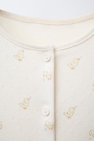 POINTELLE PRINT BODYSUIT AND CARDIGAN SET - Oyster-white by Zara - Image 5