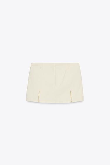 Zara SKORT WITH SLITS - Vanilla