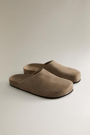 SABOTS EN CUIR MINIMALISTES - Vert de Zara - Image 1