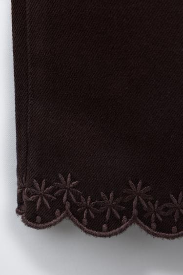 PANTALON DENIM STRAIGHT ONDULINA - Chocolat de Zara - Image 3