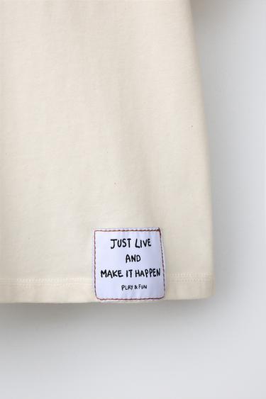 T-SHIRT IMPRIMÉ À INSCRIPTION - Écru de Zara - Image 2