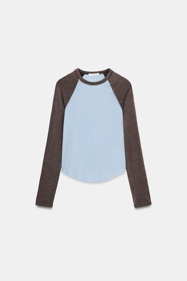 T-SHIRT RAGLAN CONTRASTE - 734 de Zara