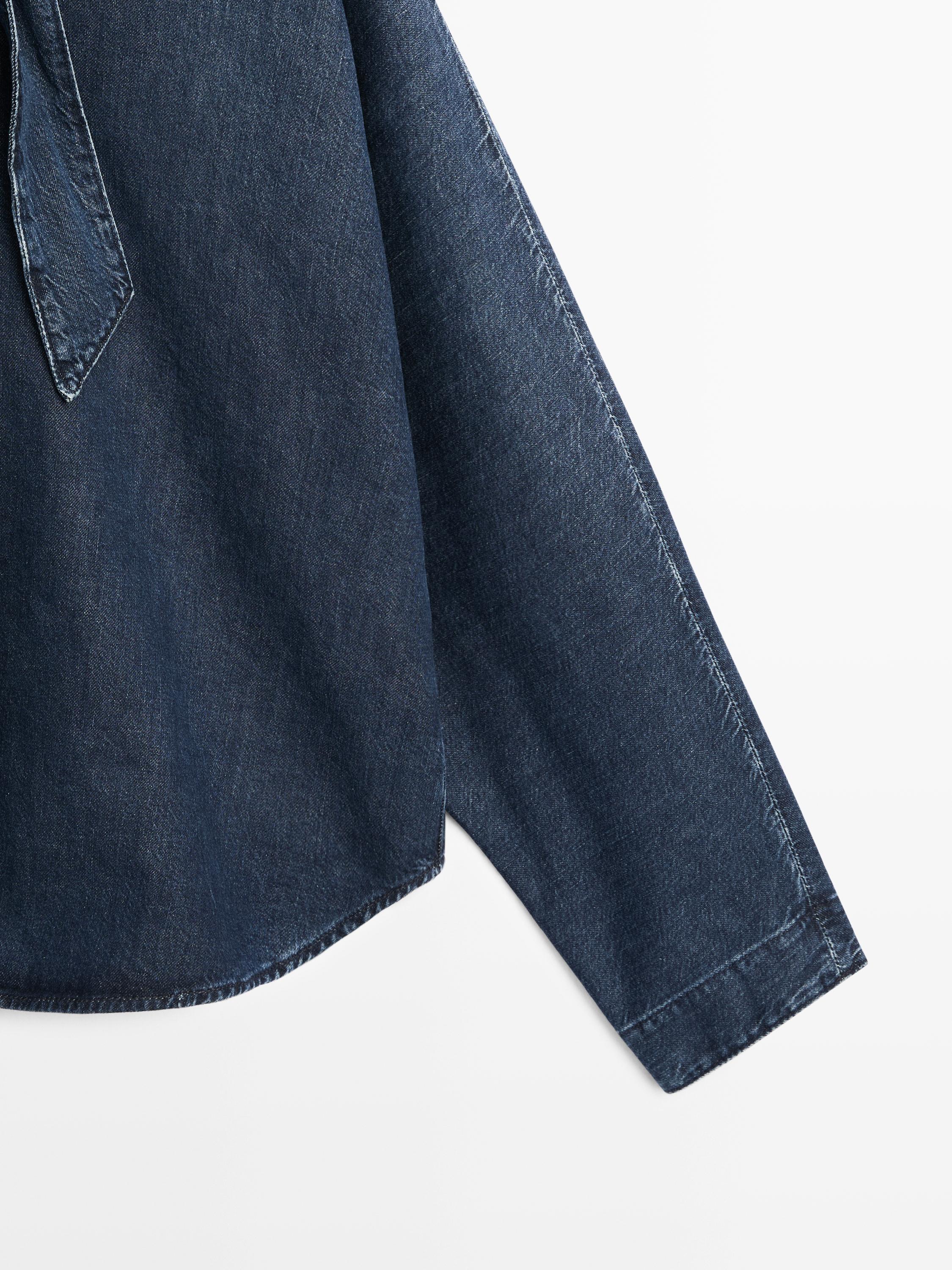 Chemise denim col détaillé