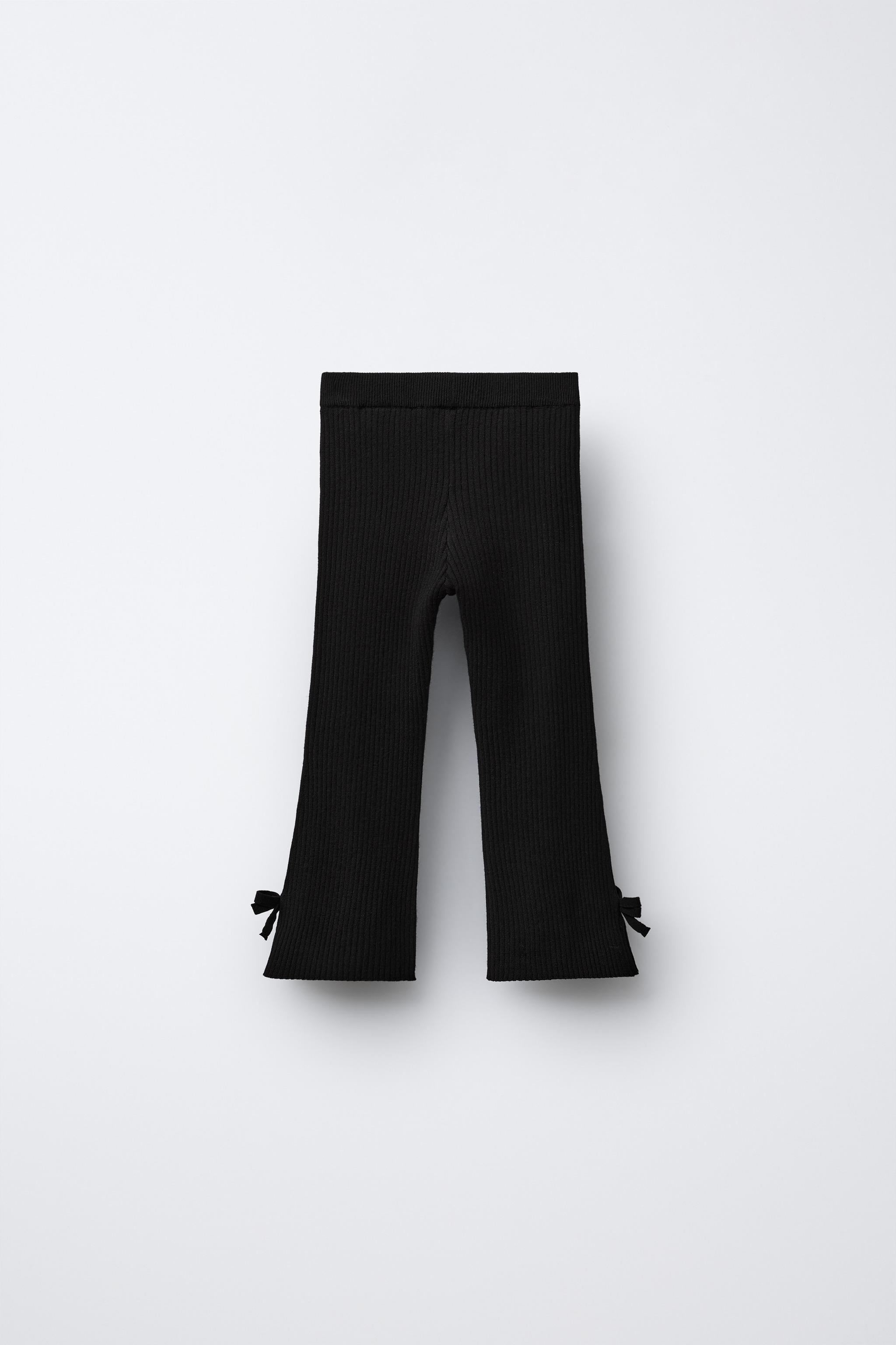 FLARE KNIT LEGGINGS WITH BOWS