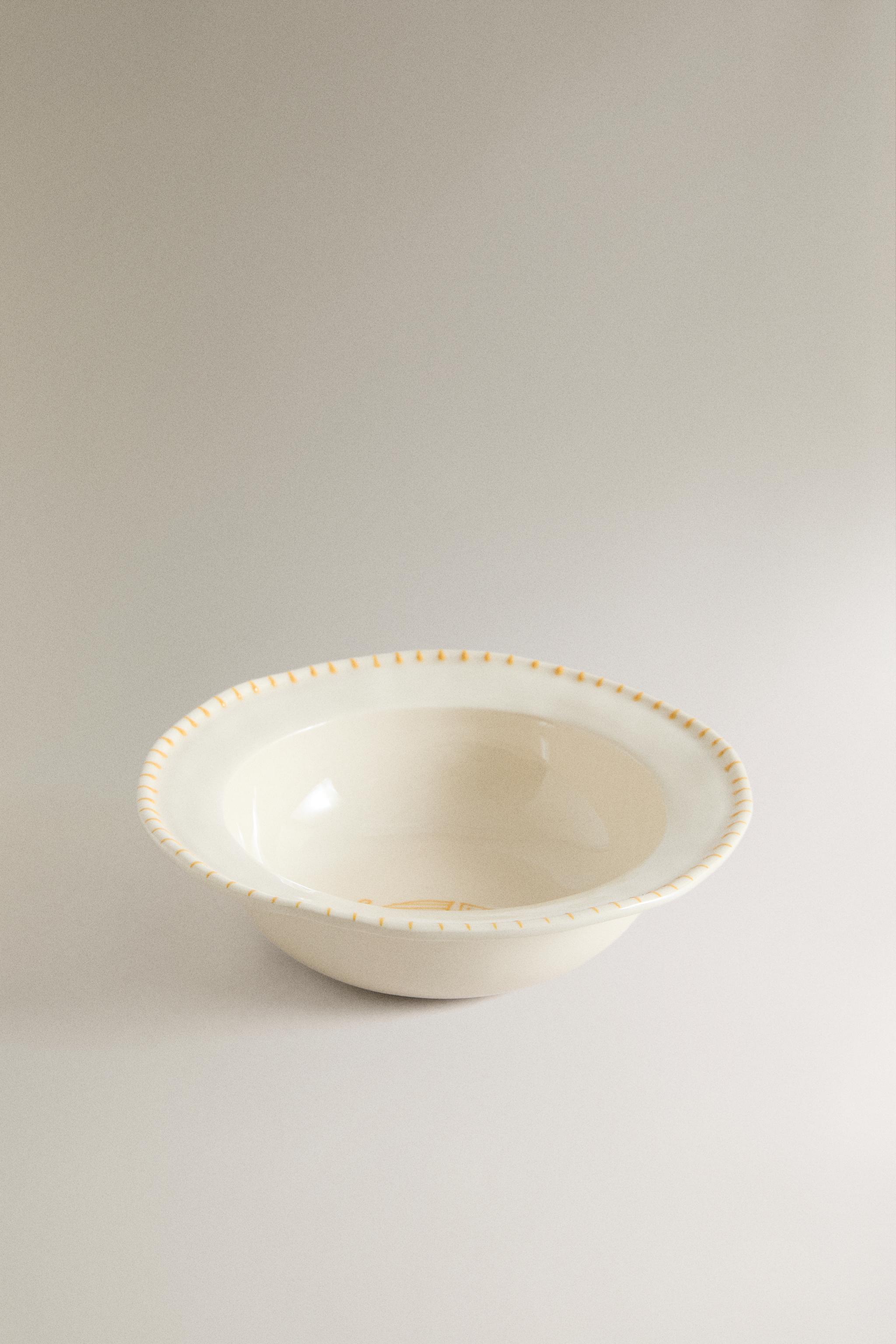 FISH EARTHENWARE BOWL — Yellow (alternate view)