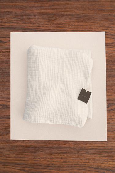 ZARA TIMELESS - PLAIN TEXTURED BLANKET - Ecru by Zara