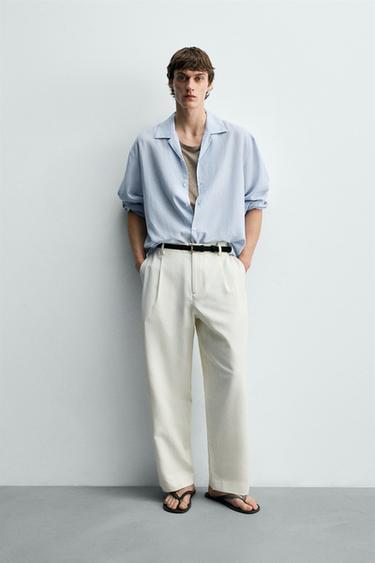 Zara RELAXED FIT FLOWY SHIRT - Sky blue - Image 0