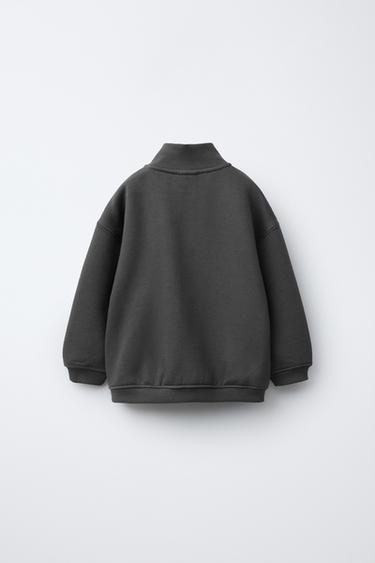 ZIP-UP SWEATSHIRT WITH POUCH POCKET - Anthracite grey by Zara - Image 1