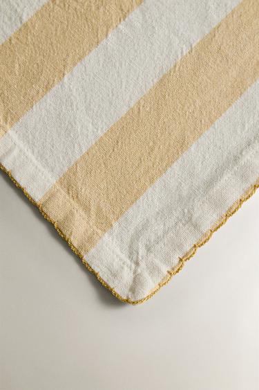 Zara PACK OF DYED THREAD STRIPED NAPKINS (PACK OF 2) - Yellow