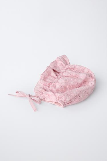 SWISS EMBROIDERED BONNET - Pink by Zara - Image 1