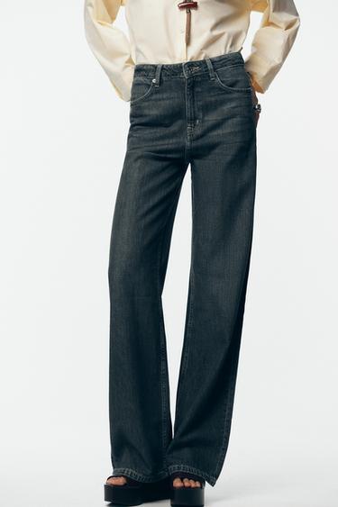 JEANS Z1975 STRAIGHT FIT HIGH-WAIST - Blue / Green by Zara - Image 1