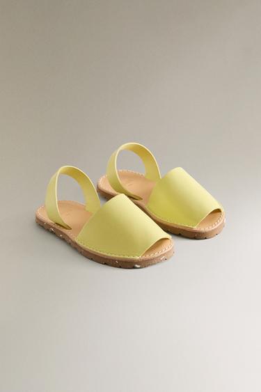SANDALES ENFANT CUIR - Jaune de Zara - Image 2