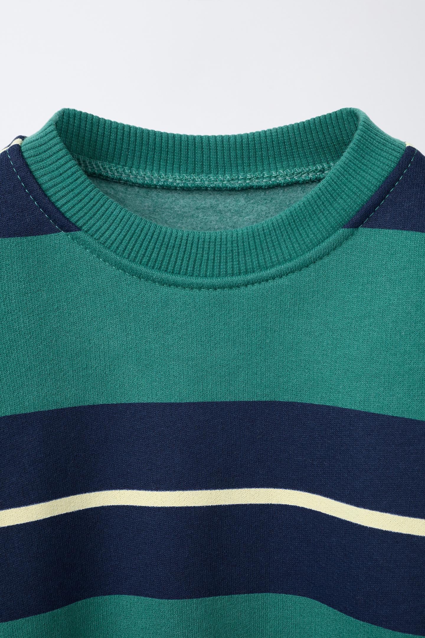 Детская толстовка Zara Striped, цвет: Зелёный — фото 4