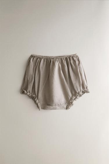 Zara LINEN BABY BLOOMERS - Gray - Image 0