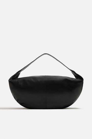 LEATHER SHOULDER BAG - Black by Zara