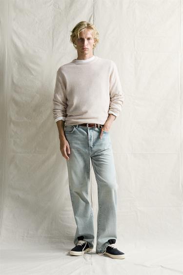 REGULAR FIT 100% CASHMERE JUMPER - Ecru / Marl by Zara