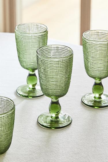 VERRE À VIN RECYCLABLE RELIEF - Vert de Zara