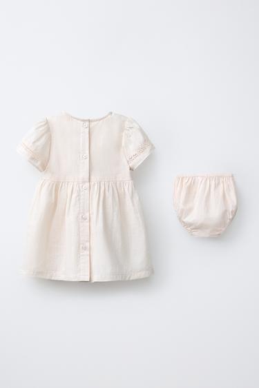 EMBROIDERED DRESS AND KNICKERS - Pale pink by Zara - Image 1