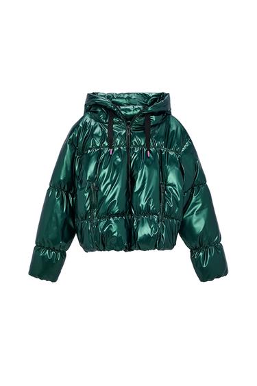 VINYL-EFFECT PUFFER COAT