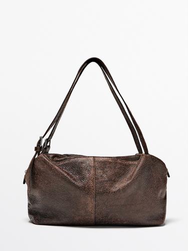 Bolso satchel grande piel napa - Marrón de Zara