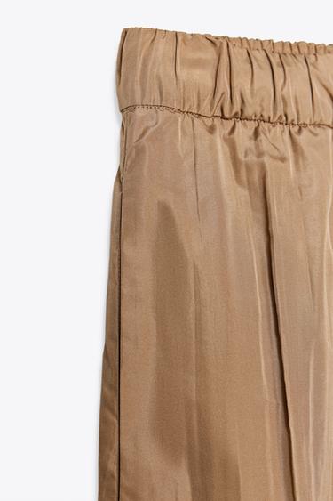 ZW COLLECTION PLEATED PALAZZO TROUSERS - Beige by Zara - Image 7