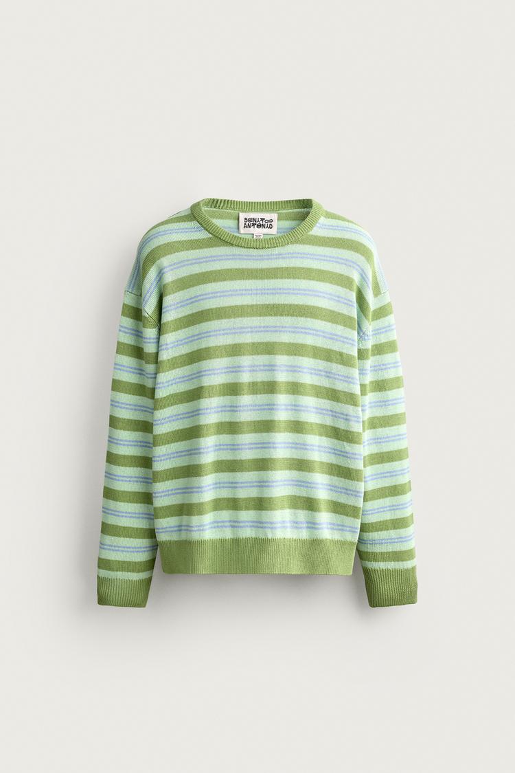 STRIPED COTTON/LINEN JUMPER