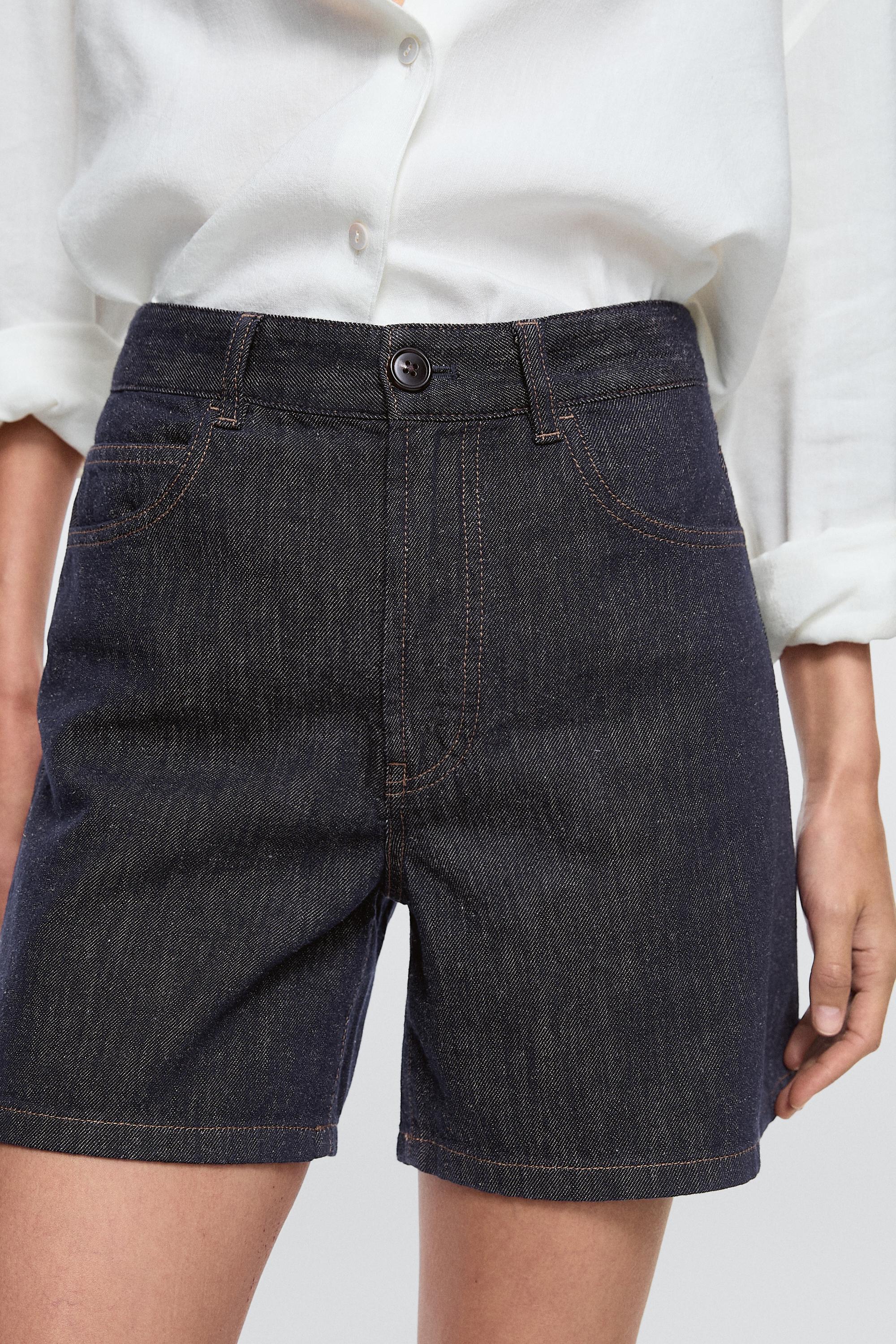 Bermuda en denim taille moyenne total look
