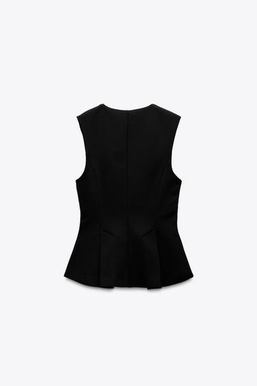 PEPLUM DART TOP - Black by Zara - Image 5