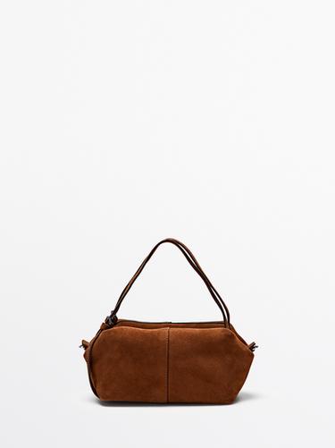 Bolso mini satchel piel serraje - Cuero de Zara - Imagen 0