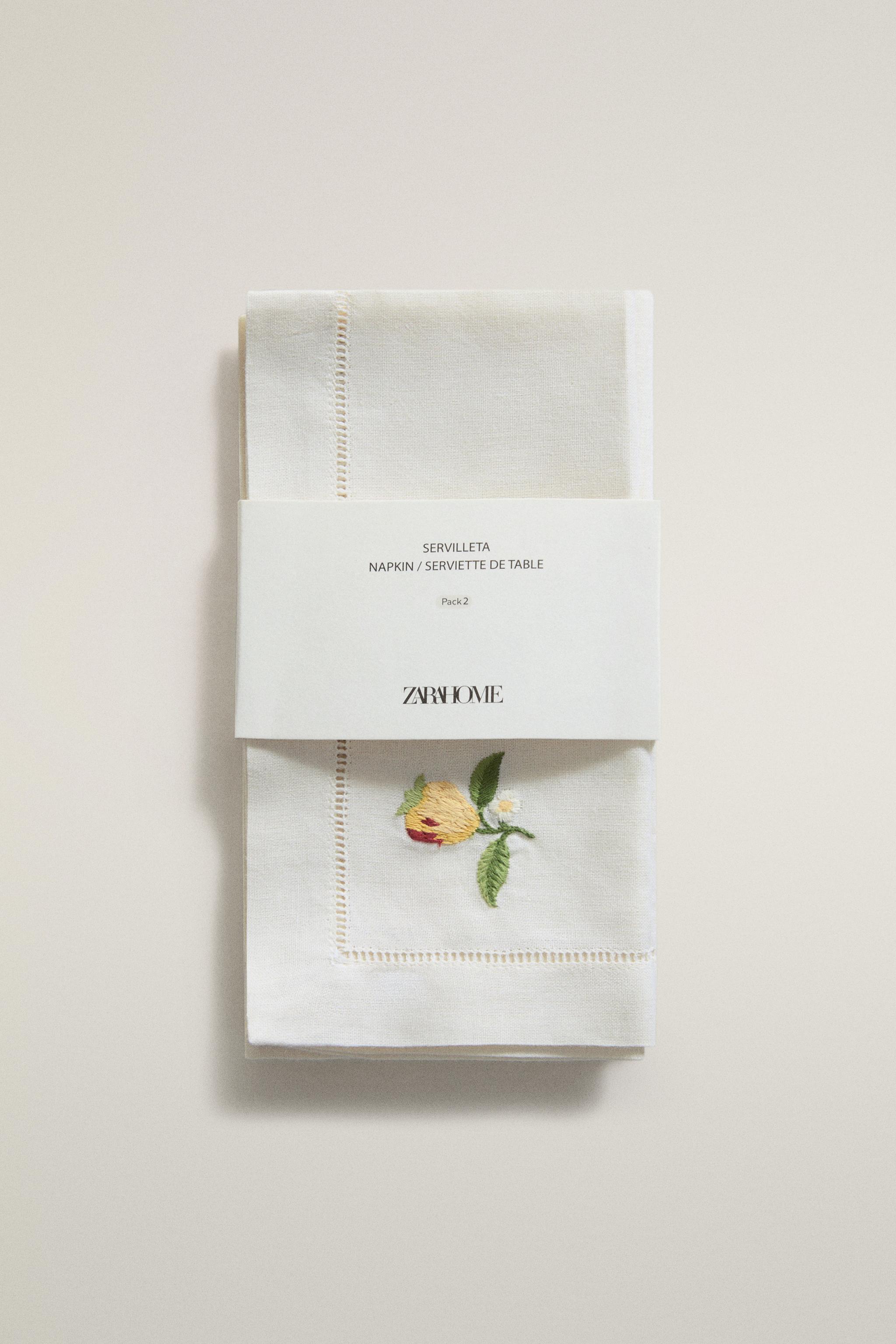 FRUIT EMBROIDERED NAPKINS (PACK OF 2)