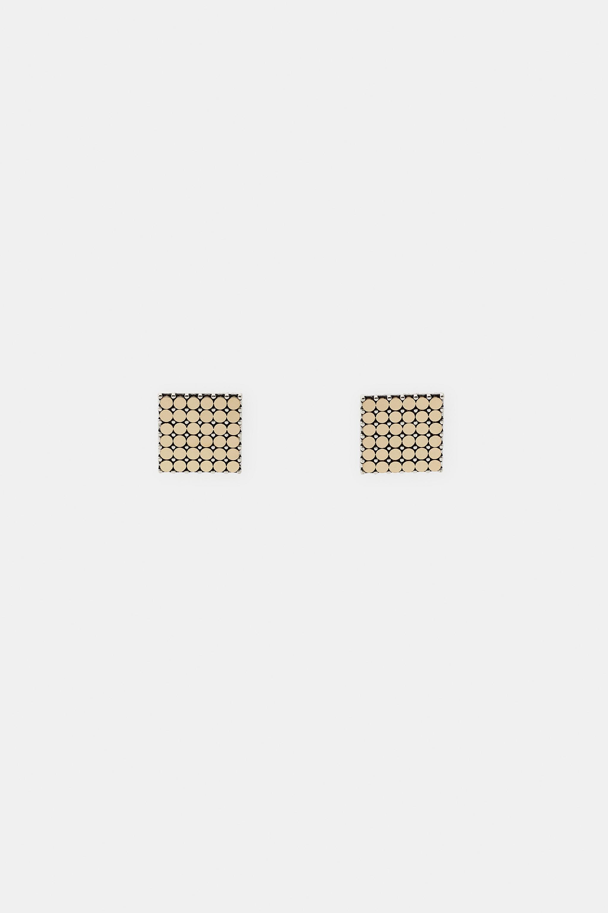 MAXI BOUCLES D'OREILLES CARRÉES COMBINÉES