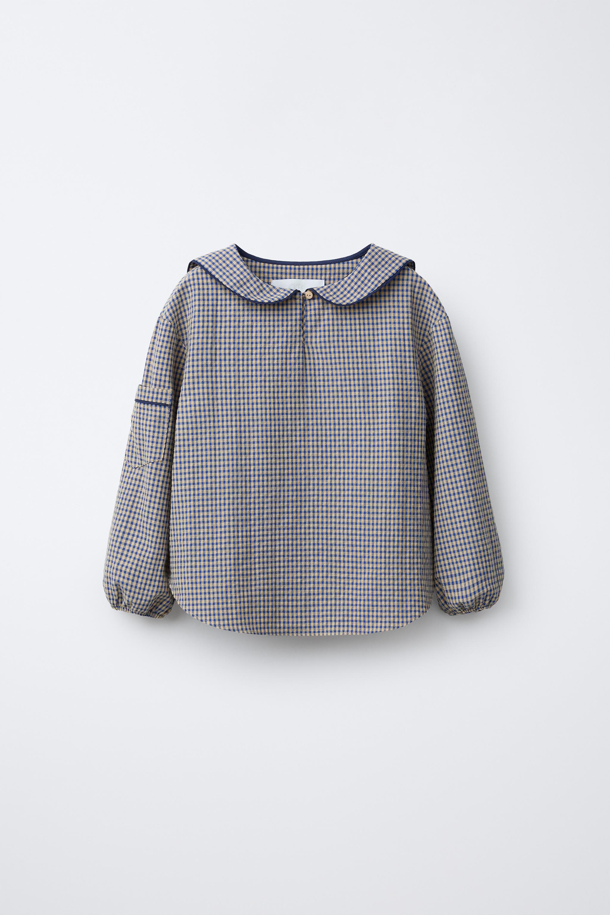 PLAID PETER PAN COLLAR SHIRT