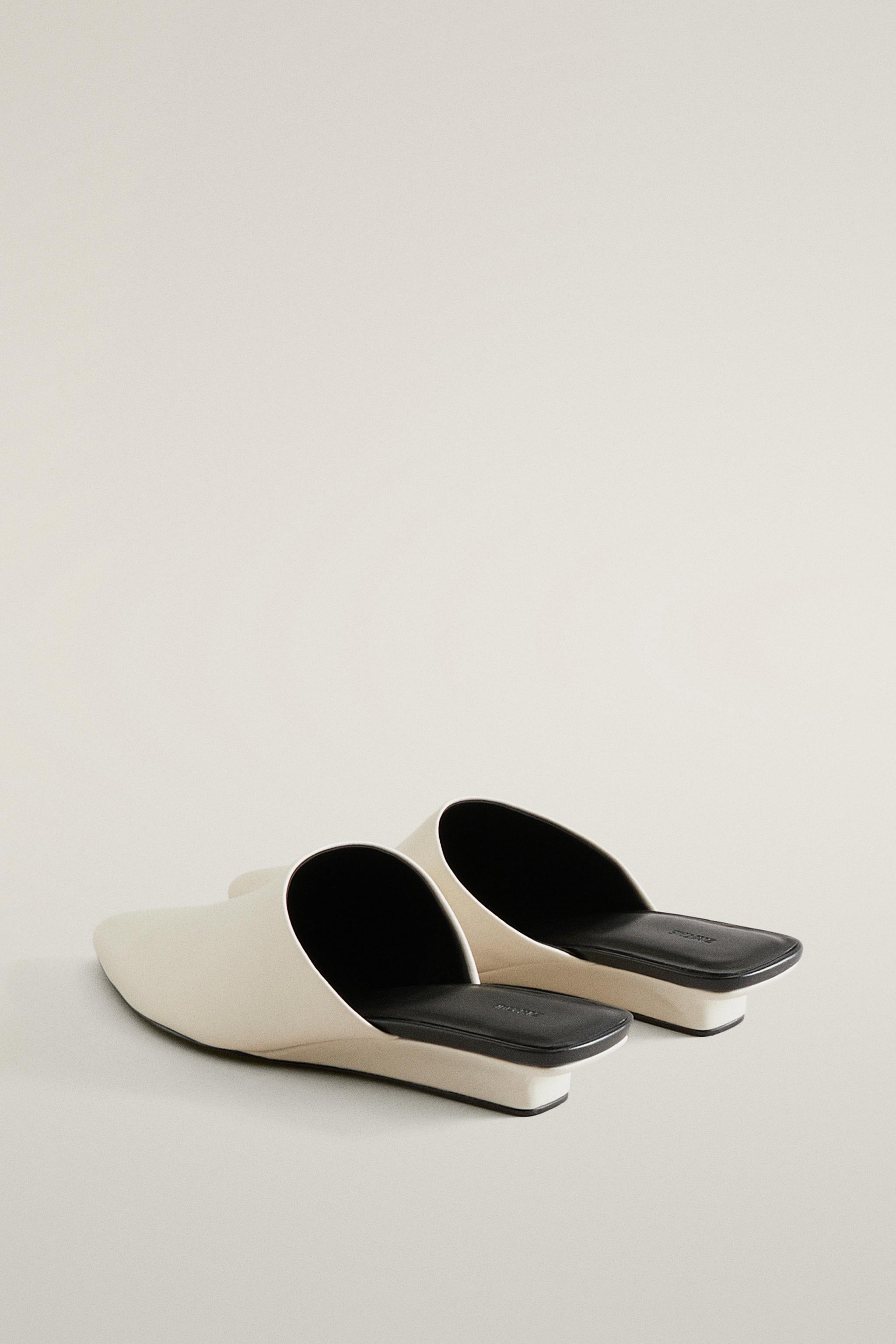 MULES COMPENSÉES SATIN SEMELLE CUIR
