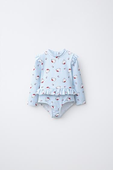 2-6세/ 헬로키티 © 산리오 프린트 스윔수트 - Zara의 라이트 블루 - 이미지 0