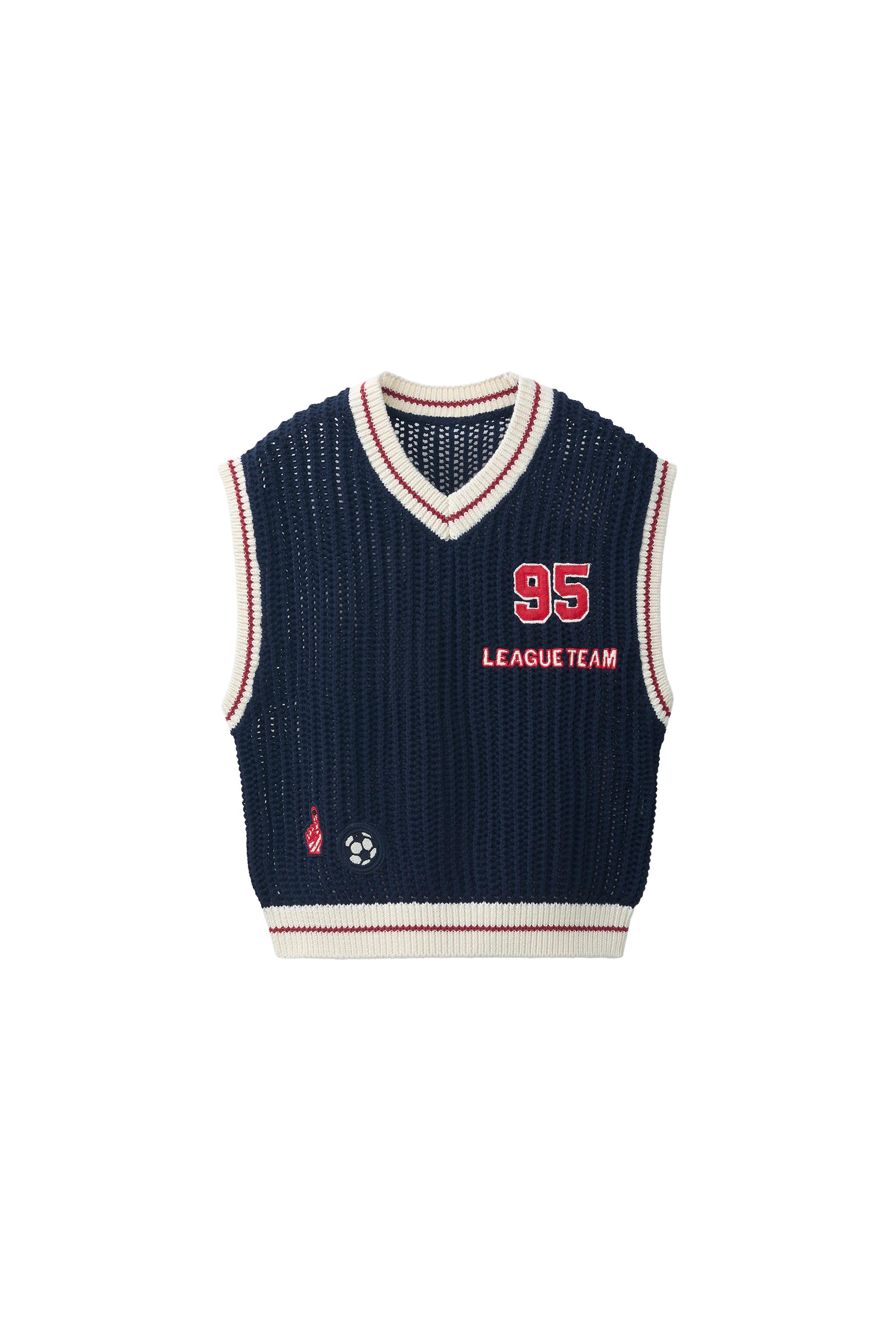 VARSITY FOOTBALL KNIT VEST - Navy blue | ZARA Canada