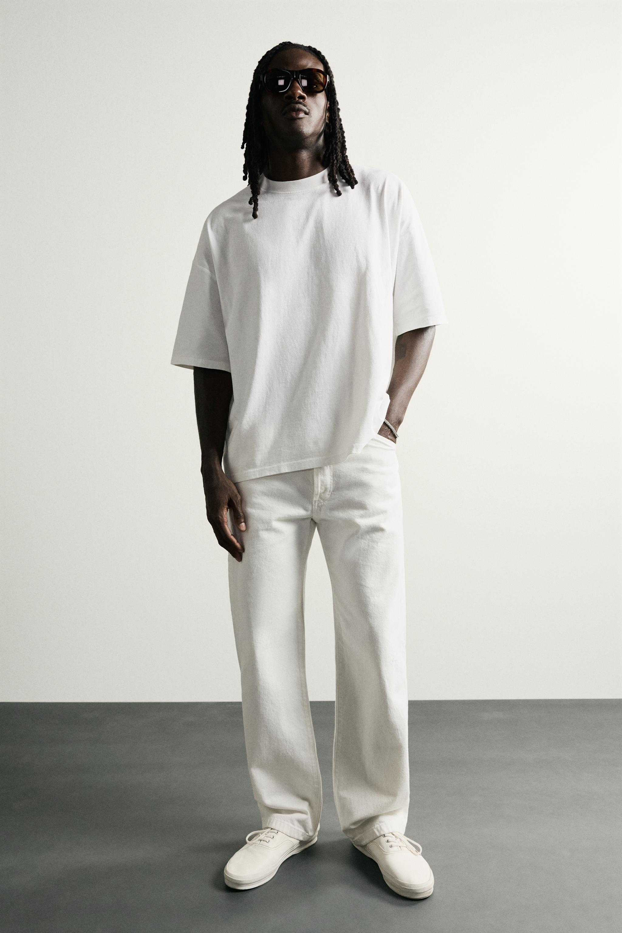 Zara BASIC YIKAMA EFEKTLİ RELAXED FIT TİŞÖRT görsel 7