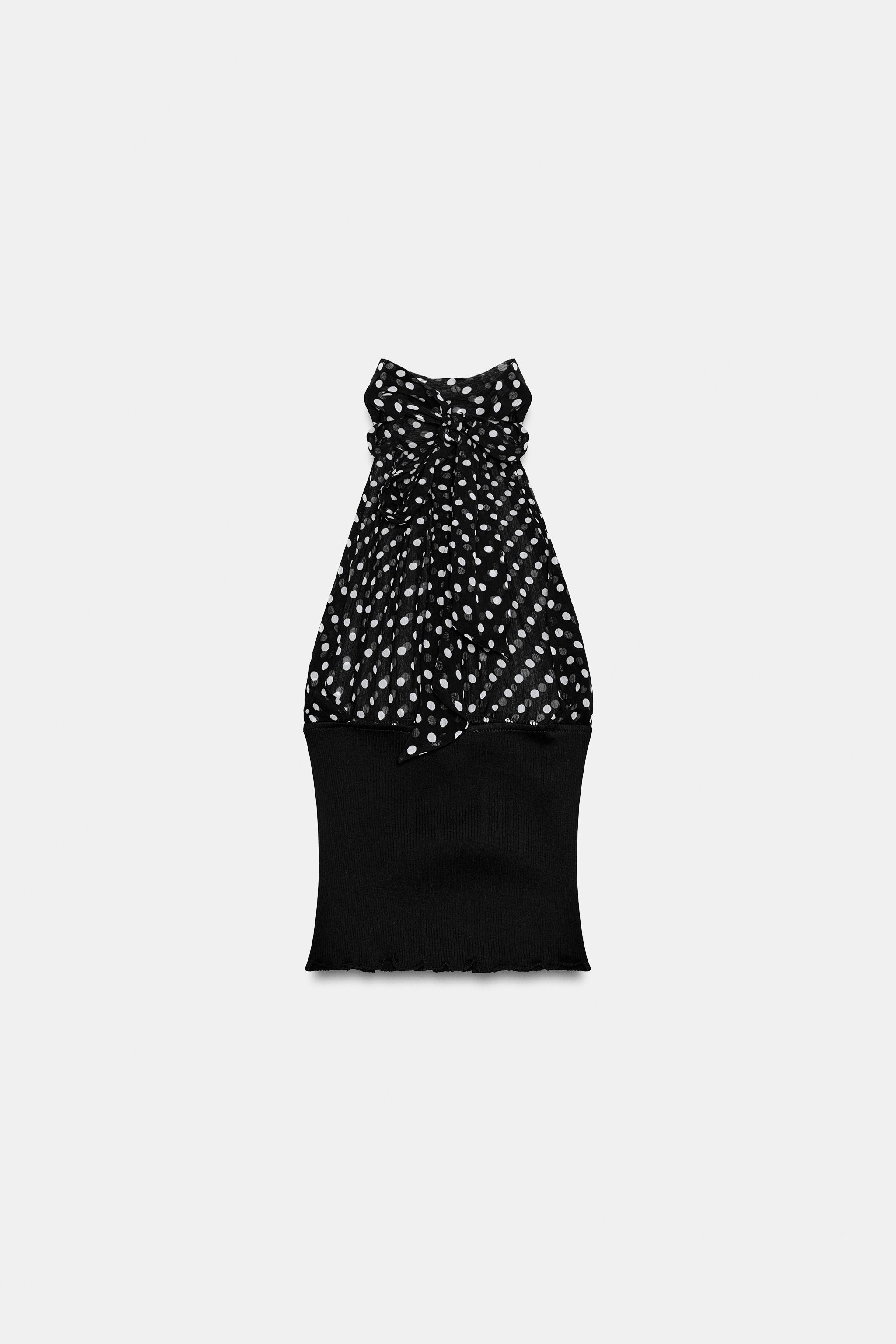 POLKA DOT HALTER TOP