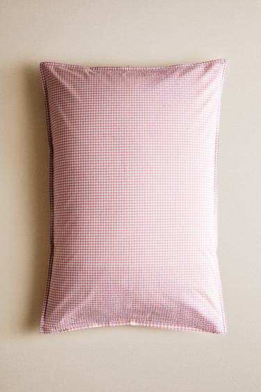 Zara KIDS' COTTON GINGHAM PILLOWCASE - Multicolored