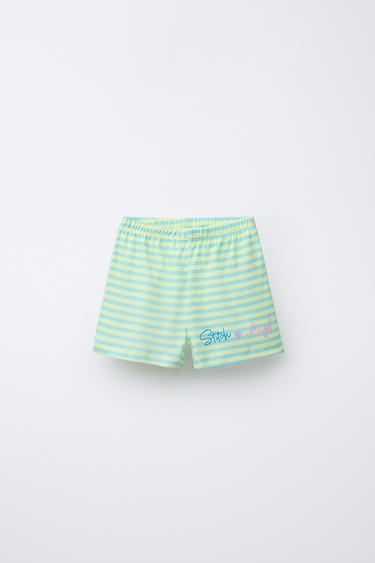 2-6 YEARS/ STRIPED T-SHIRT AND BERMUDA SHORTS PYJAMAS STITCH & ANGEL © DISNEY - Turquoise by Zara - Image 3