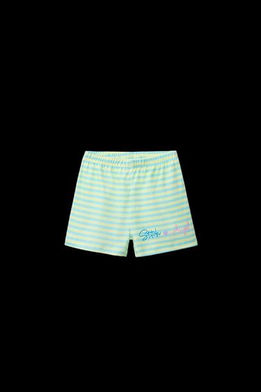 2-6 YEARS/ STRIPED T-SHIRT AND BERMUDA SHORTS PYJAMAS STITCH & ANGEL © DISNEY - Turquoise by Zara