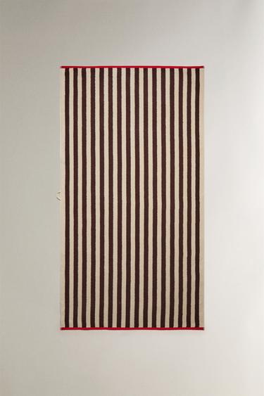 TELO MARE RIGHE DOUBLE-FACE - Rosso di Zara