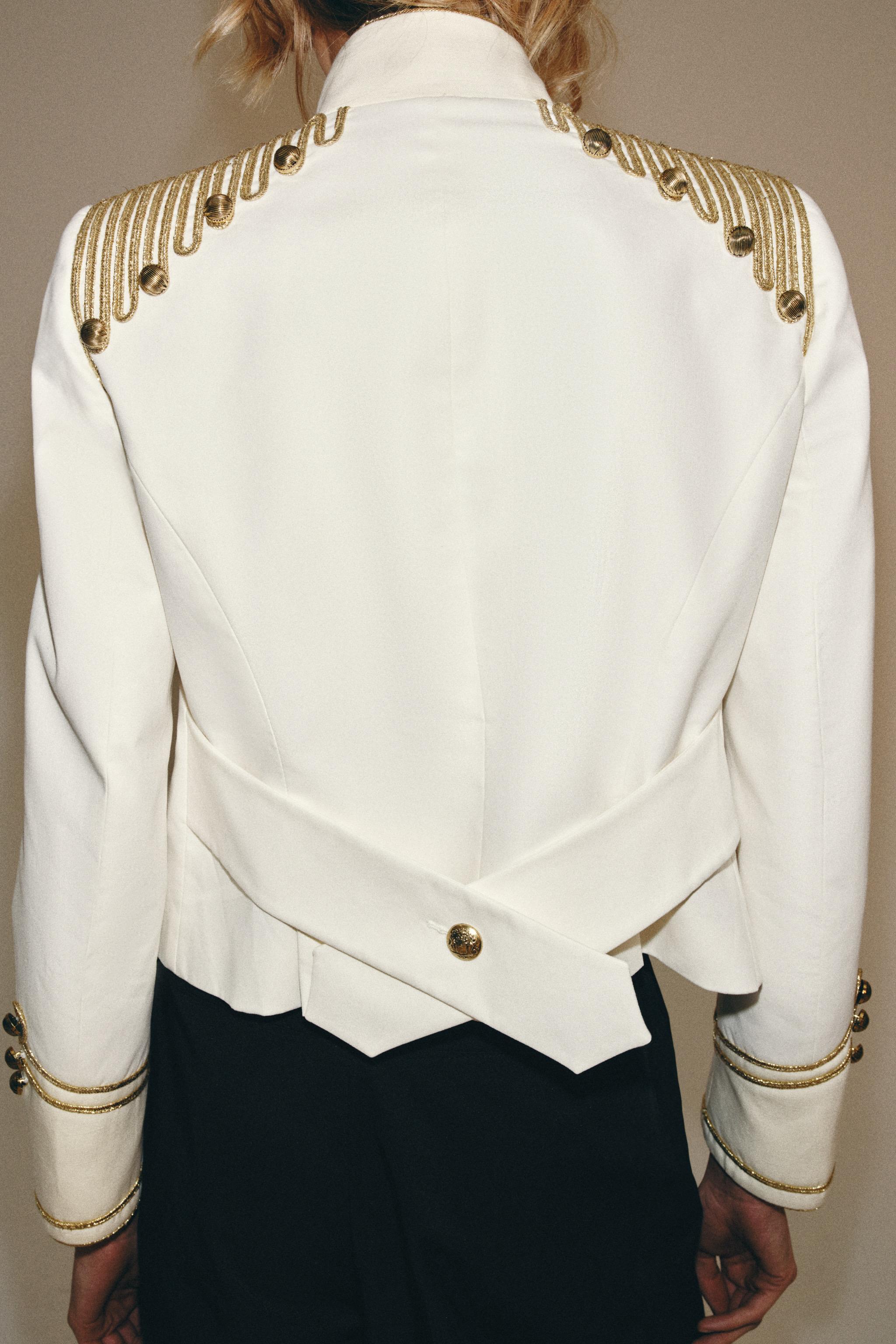Женские куртки Zara ZW COLLECTION FROG FASTENING JACKET — фото 7
