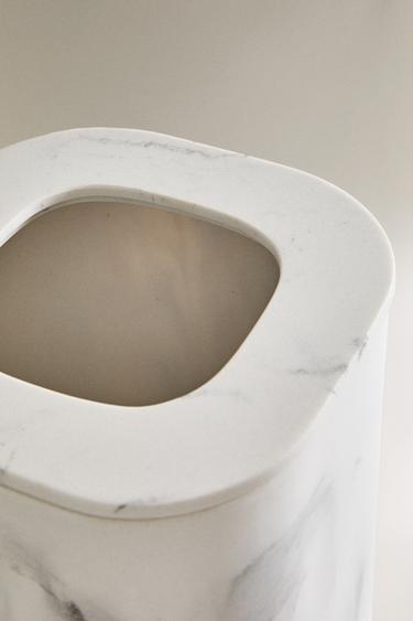 MARBLE-EFFECT BATHROOM BIN - Grey by Zara - Image 2