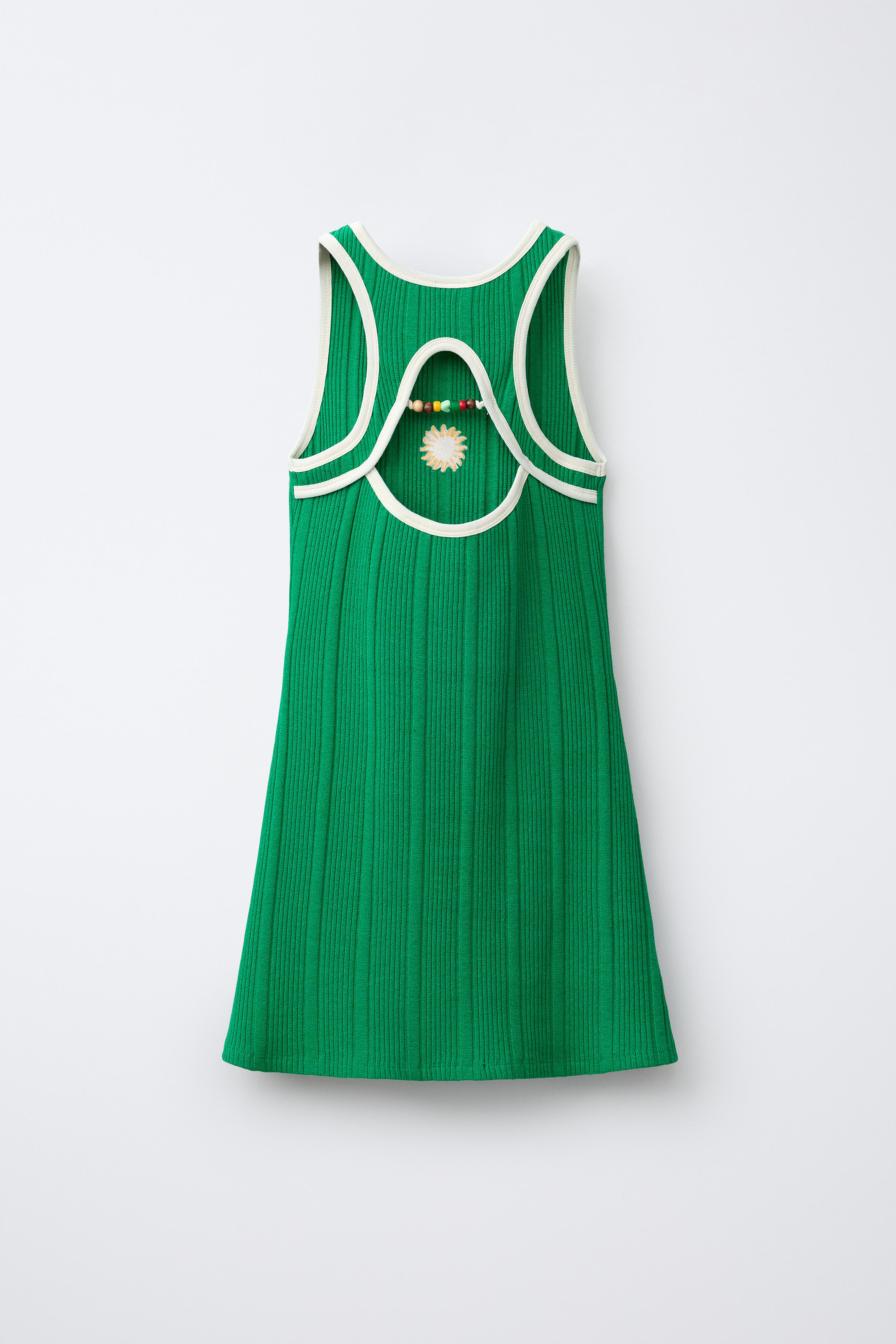 EMBROIDERED SUN RIB DRESS