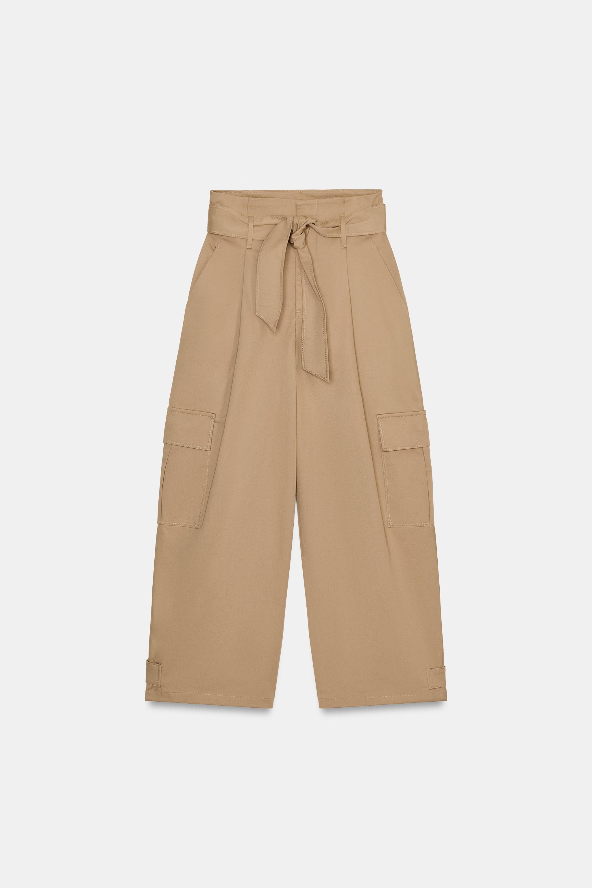 PANTALON PAPERBAG À POCHES CARGO