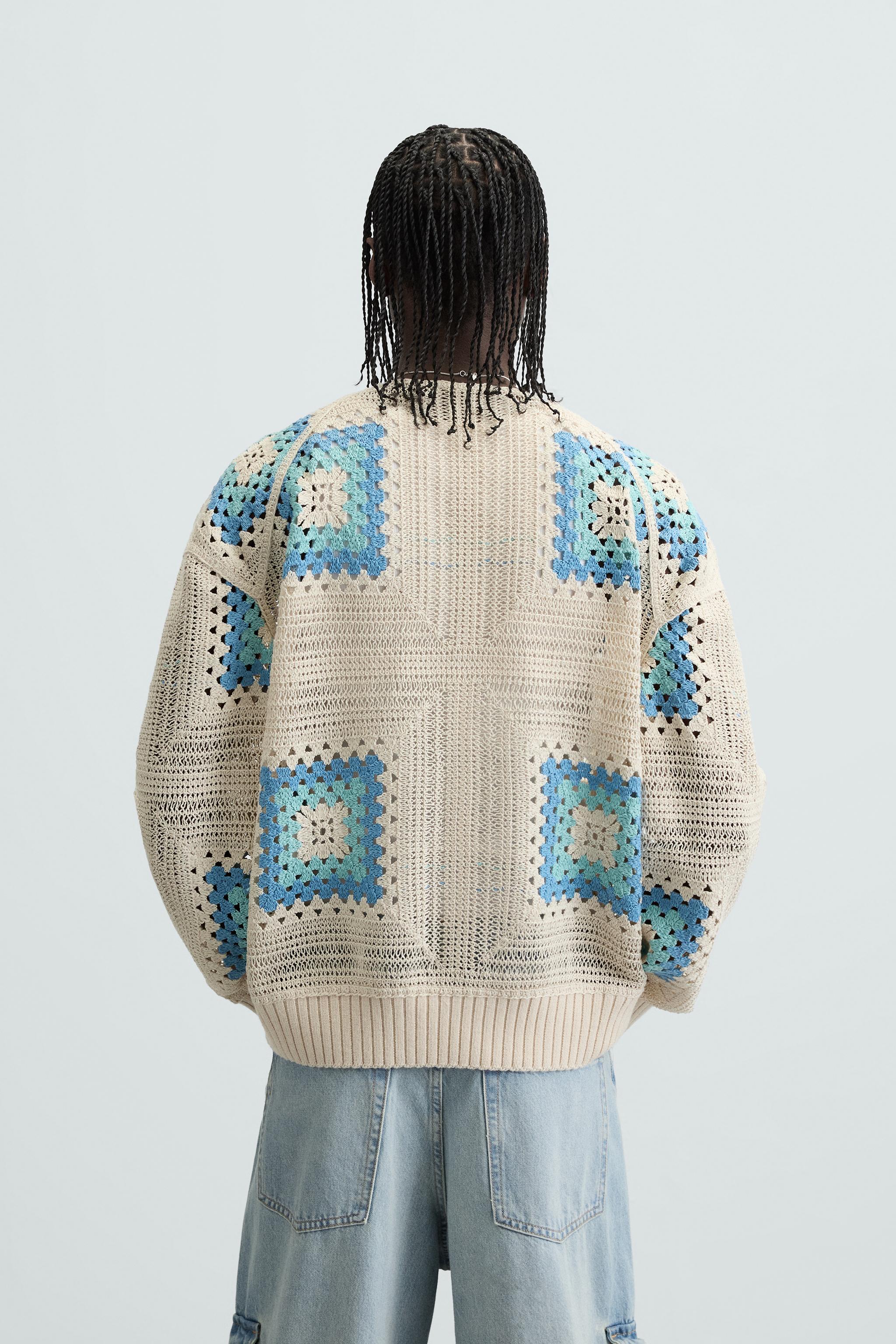 CROCHET CARDIGAN - Sky blue | ZARA New Zealand