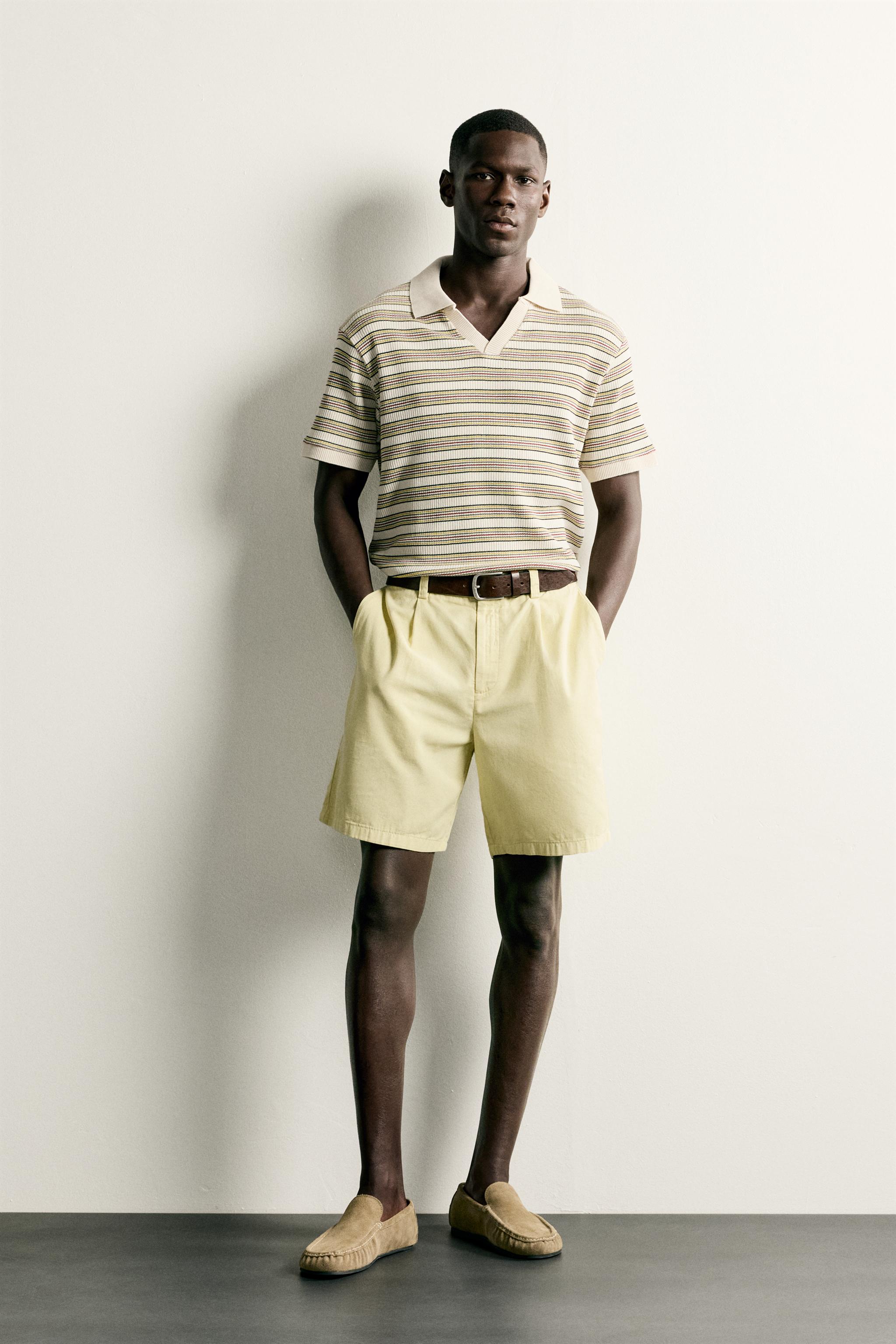 Zara ÇİZGİLİ REGULAR FİT POLO T-SHIRT